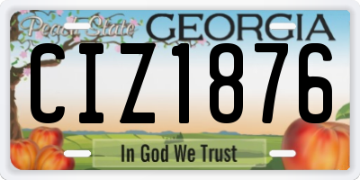 GA license plate CIZ1876