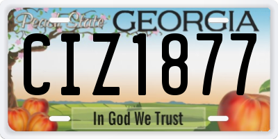 GA license plate CIZ1877