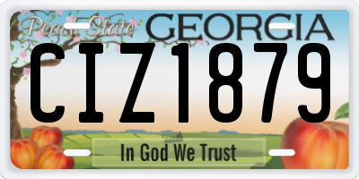 GA license plate CIZ1879
