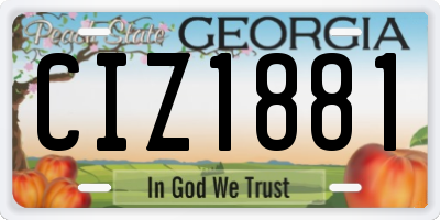 GA license plate CIZ1881
