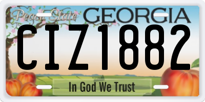 GA license plate CIZ1882