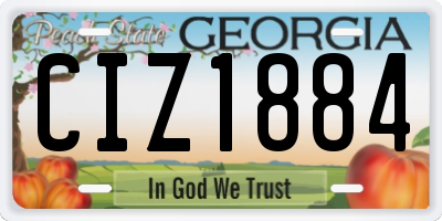 GA license plate CIZ1884