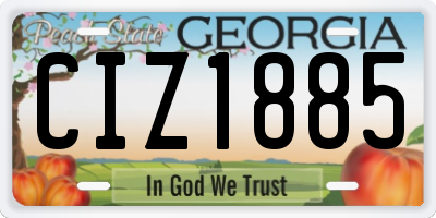 GA license plate CIZ1885