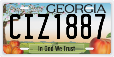 GA license plate CIZ1887