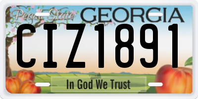GA license plate CIZ1891