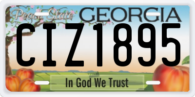 GA license plate CIZ1895