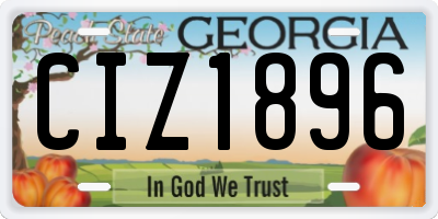 GA license plate CIZ1896