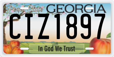 GA license plate CIZ1897