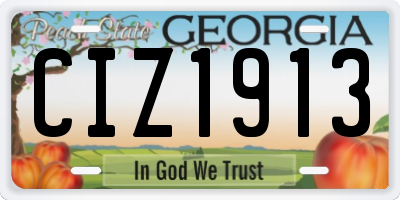 GA license plate CIZ1913