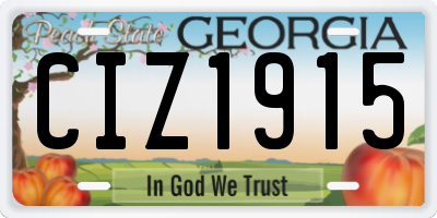 GA license plate CIZ1915