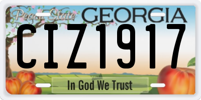 GA license plate CIZ1917
