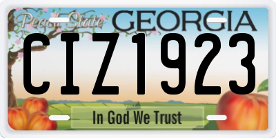 GA license plate CIZ1923