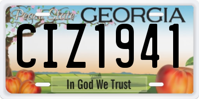 GA license plate CIZ1941