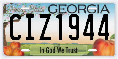 GA license plate CIZ1944