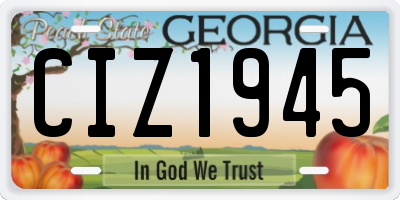 GA license plate CIZ1945