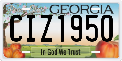 GA license plate CIZ1950