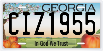 GA license plate CIZ1955
