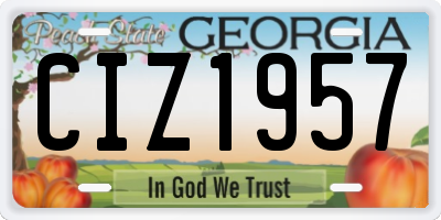 GA license plate CIZ1957