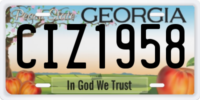 GA license plate CIZ1958