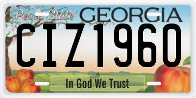 GA license plate CIZ1960