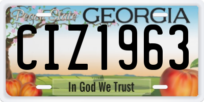 GA license plate CIZ1963