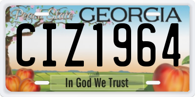GA license plate CIZ1964