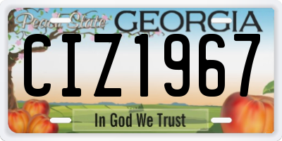 GA license plate CIZ1967