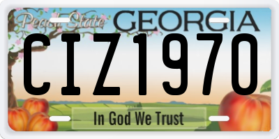 GA license plate CIZ1970