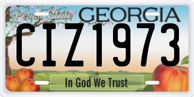 GA license plate CIZ1973