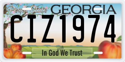 GA license plate CIZ1974