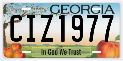 GA license plate CIZ1977
