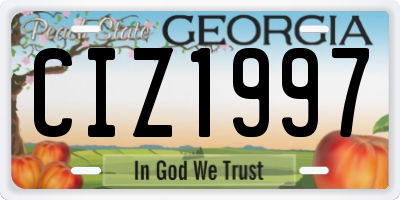 GA license plate CIZ1997
