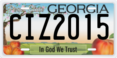 GA license plate CIZ2015