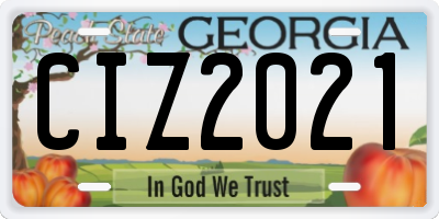 GA license plate CIZ2021