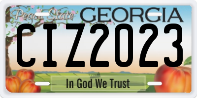 GA license plate CIZ2023