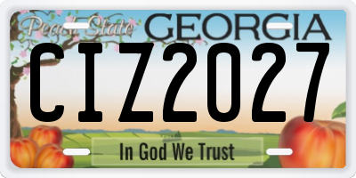 GA license plate CIZ2027