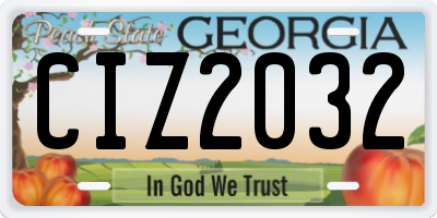 GA license plate CIZ2032