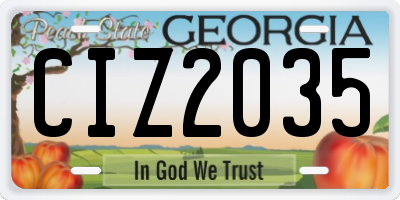 GA license plate CIZ2035