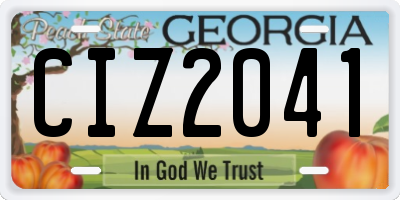 GA license plate CIZ2041
