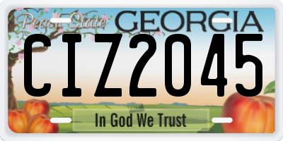 GA license plate CIZ2045