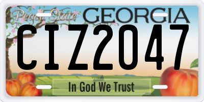 GA license plate CIZ2047