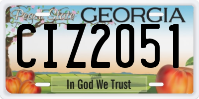 GA license plate CIZ2051