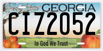 GA license plate CIZ2052