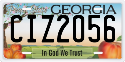GA license plate CIZ2056