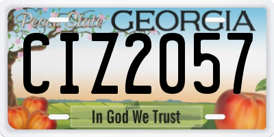 GA license plate CIZ2057