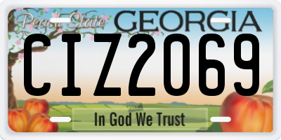 GA license plate CIZ2069
