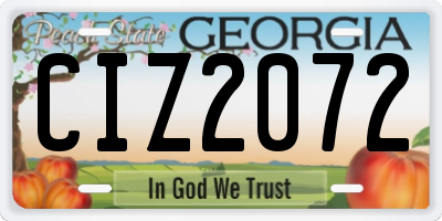 GA license plate CIZ2072