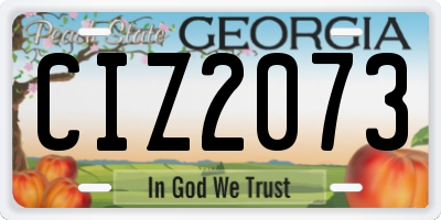 GA license plate CIZ2073