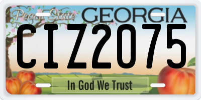 GA license plate CIZ2075