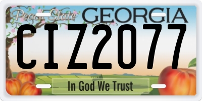 GA license plate CIZ2077